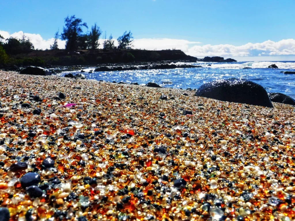 Glass Beach, Kauai, turning the beach into a sparkling haven.