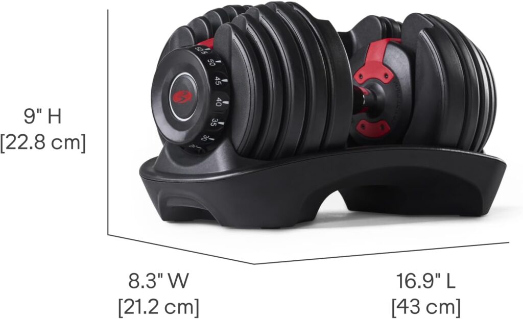 Bowflex SelectTech 552 Adjustable Dumbbells: These dumbbells are like a magician's hat. They replace 15 sets of traditional dumbbells, so you save space and your sanity.