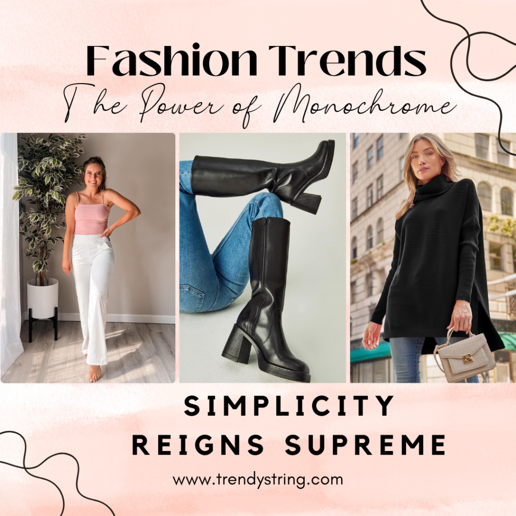 January Fashion trends where simplicity reigns supreme. The power of monochrome
