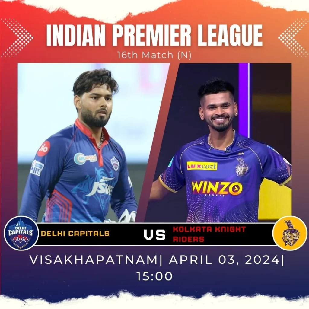 Delhi Capitals Gear Up for Tight Battle Against High-Flying Kolkata Knight Riders