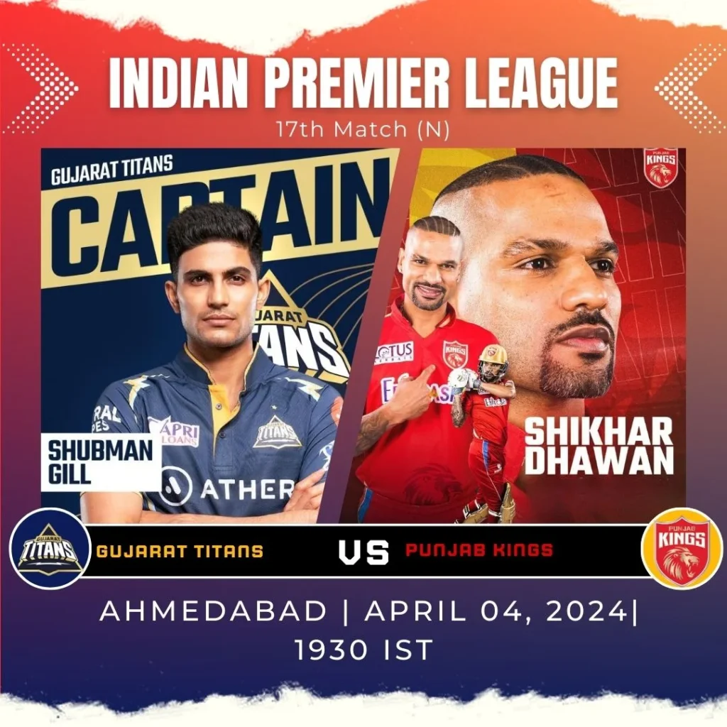 Gujarat Titans v Punjab Kings: Gujrat Aim for Third Straight Home Win Against Struggling Punjab