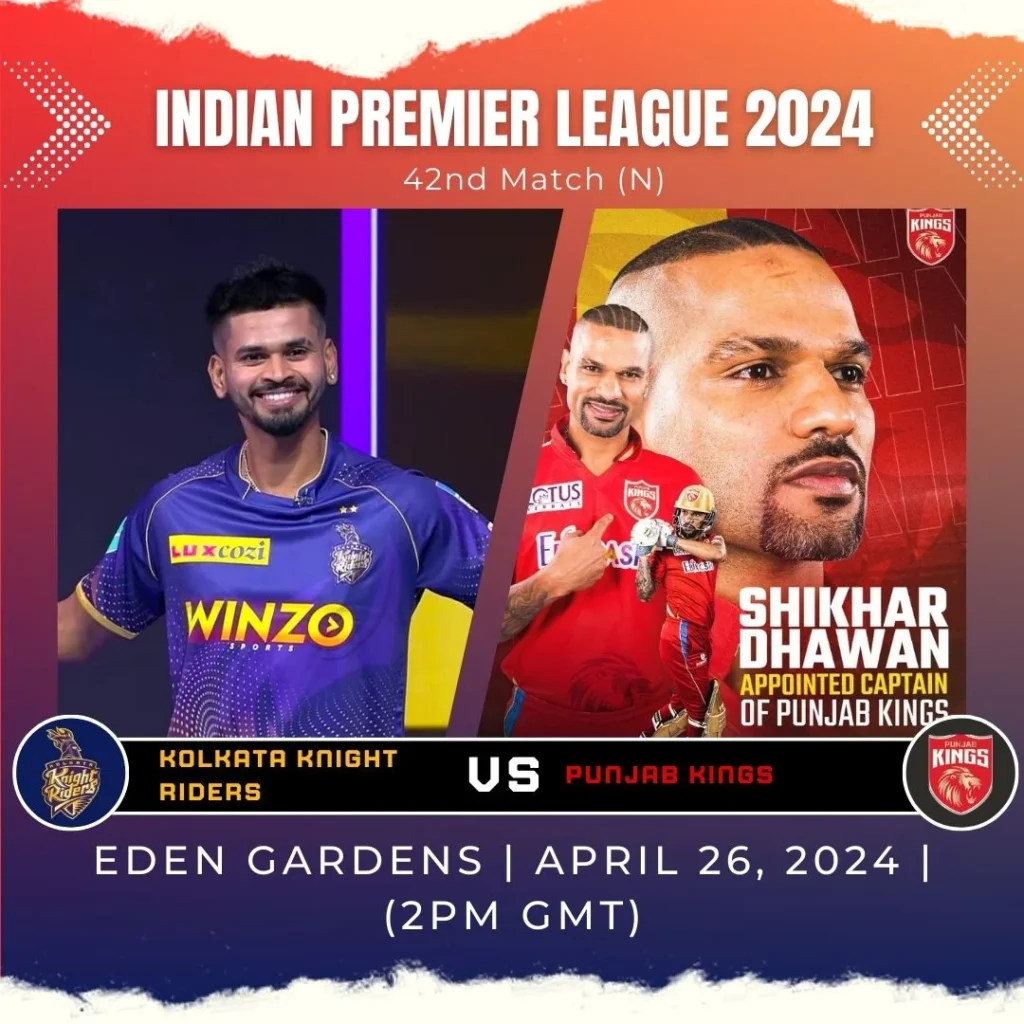 KKR aim to extend lead over struggling Punjab Kings at Eden Gardens