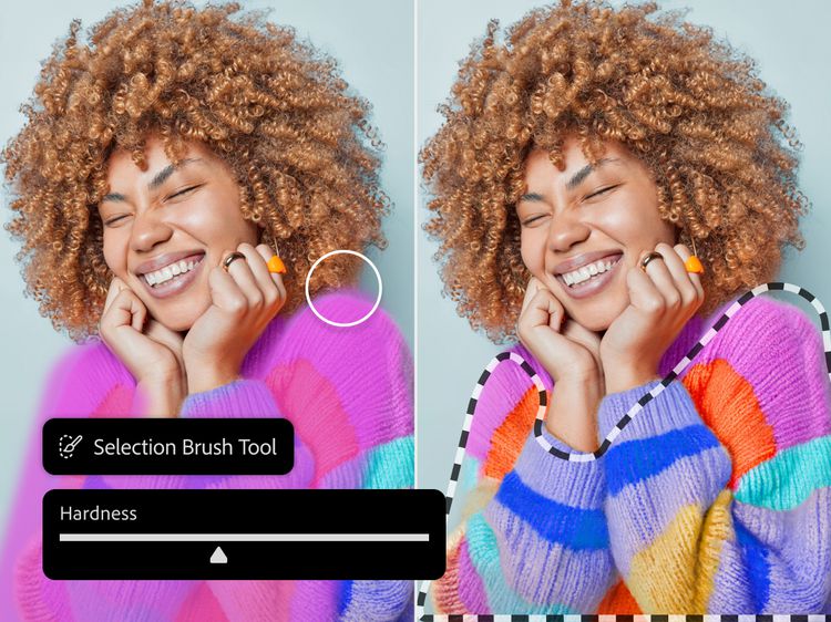 Photoshop's Selection Brush tool streamlines image masking.