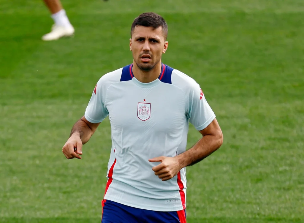  Spain's Rodri during training