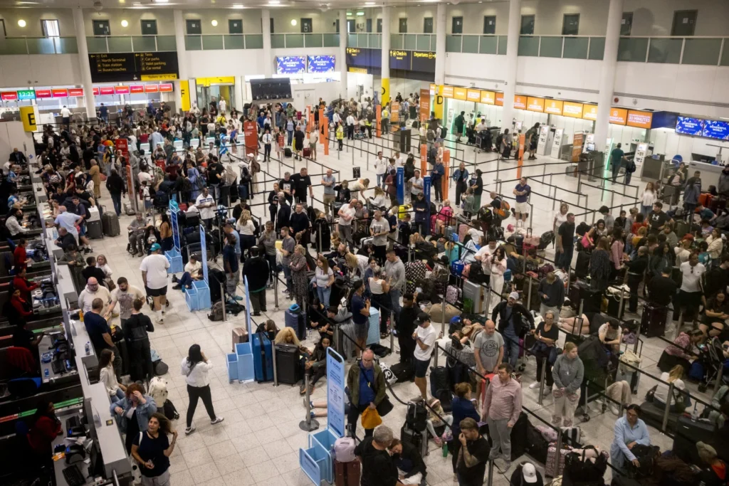 Gatwick gridlock: Passengers face delays amid Friday's IT glitch.