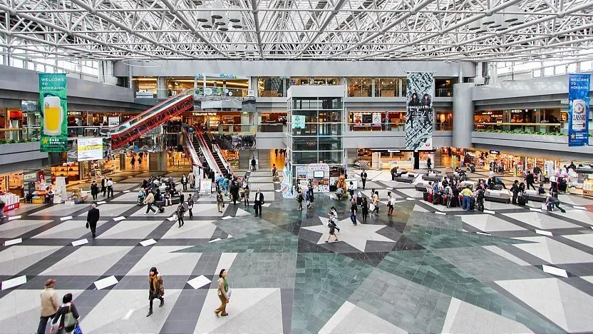 New Chitose Airport terminal in Sapporo, Japan, designed to handle harsh winter conditions with comfort and reliability