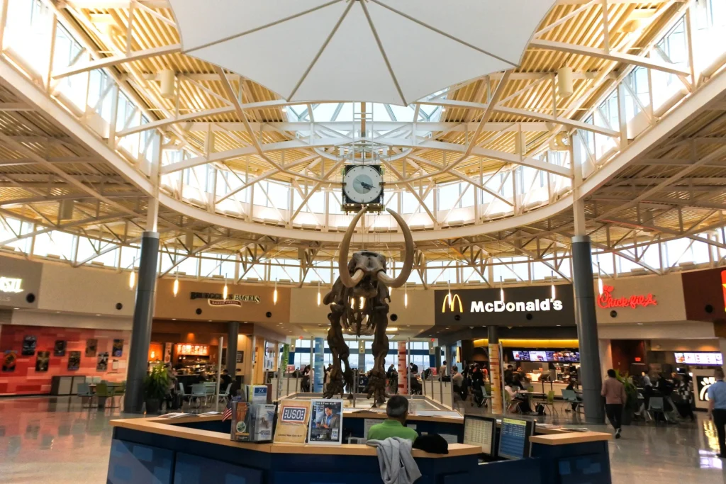 Concourse B food court at Cincinnati/Northern Kentucky International Airport offering local dining options