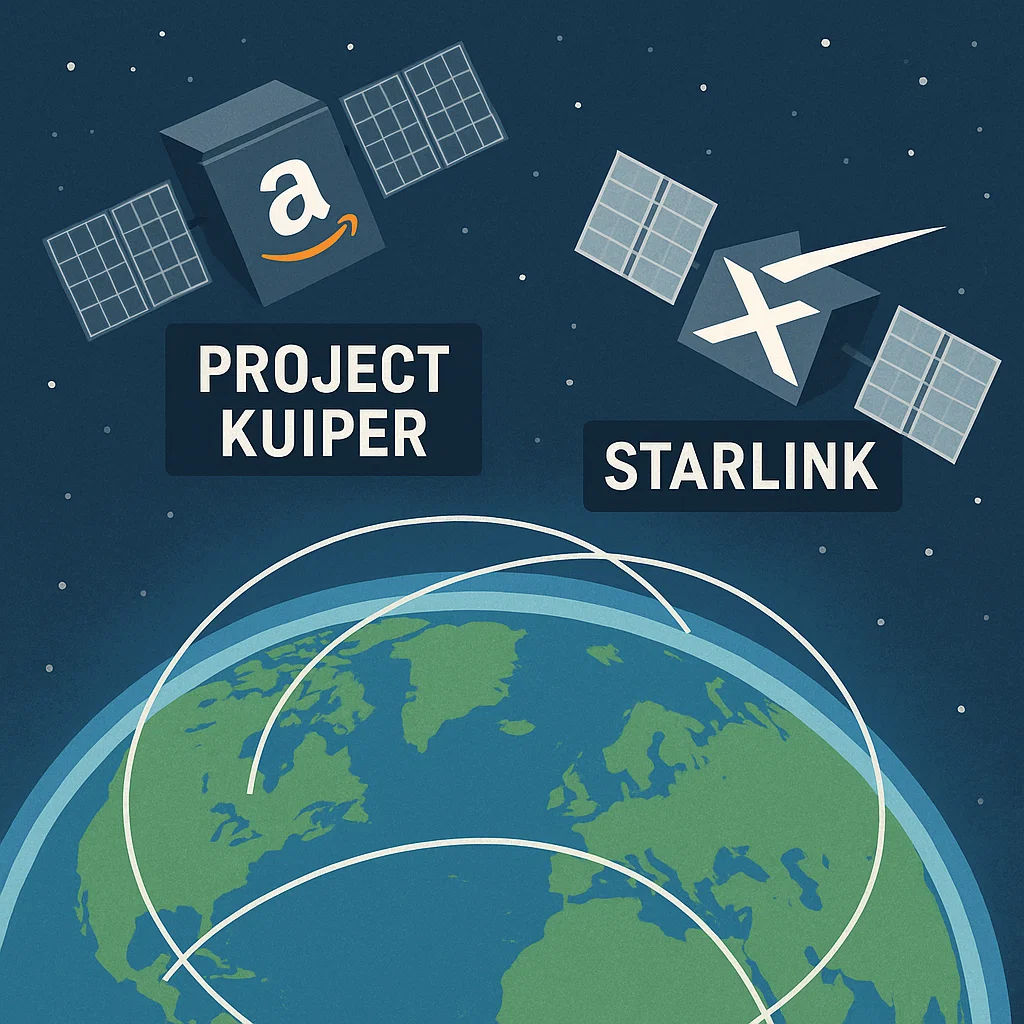Amazon's Project Kuiper satellite network aims to disrupt the global internet market with high-speed satellite internet services set to launch in five countries by 2026.