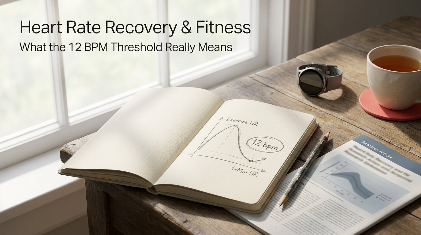 Notebook with heart rate recovery curve illustrating what heart rate recovery says about fitness
