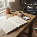 Notebook with pace chart illustrating how to calculate your running pace