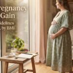 Pregnant woman by window illustrating pregnancy weight gain with twins by starting BMI